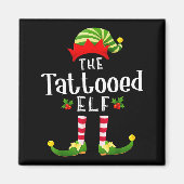 Tattooed Christmas Elf Matching Pajama X-mas Party Magneet (Voorkant)