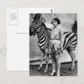 Tattooed Circus Lady en Zebra Briefkaart (Voorkant / Achterkant)