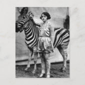 Tattooed Circus Lady en Zebra Briefkaart (Voorkant)