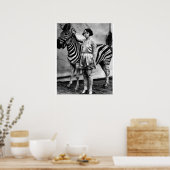 Tattooed Circus Lady en Zebra Poster (Keuken)