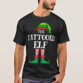 Tattooed Elf Matching Family Kerstmis Pajama T-shirt (Voorkant)