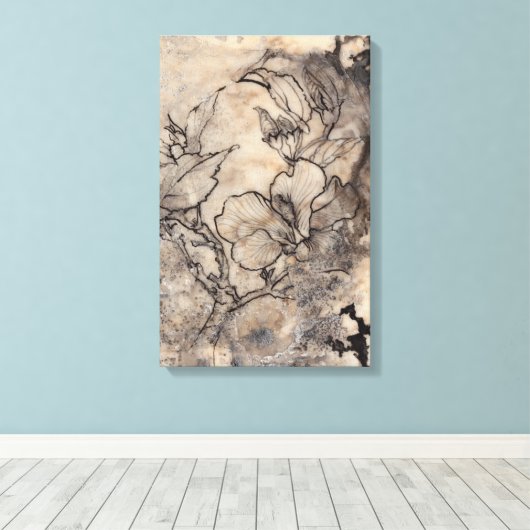 Tattooed Floral I Canvas Afdruk (Insitu (Houten vloer))