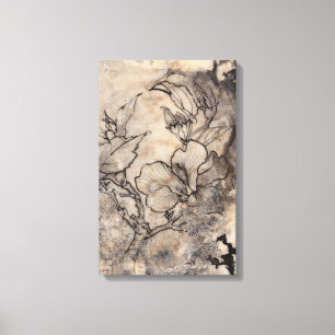 Tattooed Floral I Canvas Afdruk