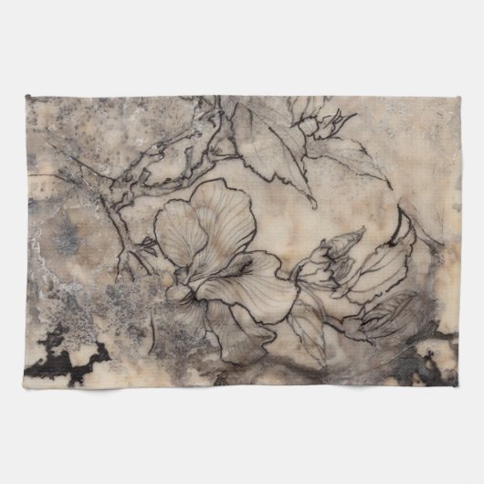 Tattooed Floral I Theedoek (Horizontaal)