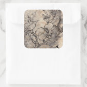 Tattooed Floral I Vierkante Sticker (Tas)