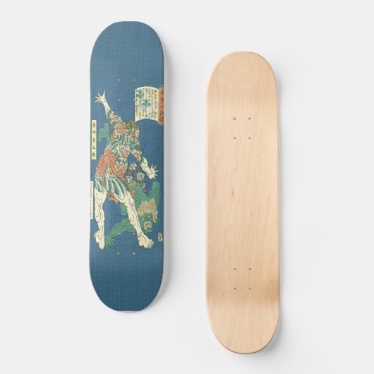Tattooed Hercules Japans Woodblock Print Skatebo Skateboard (Voorkant)