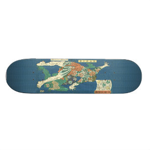 Tattooed Hercules Japans Woodblock Print Skatebo Skateboard