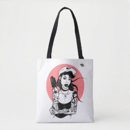 TATTOOED ICE CREAM GIRL TOTE BAG
