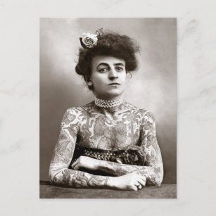 Tattooed Lady, 1907 Briefkaart