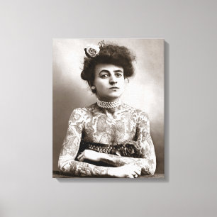 Tattooed Lady, 1907 Canvas Afdruk