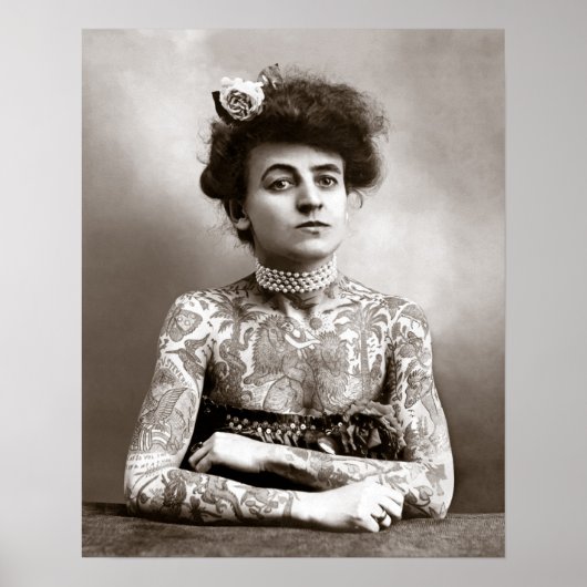 Tattooed Lady, 1907. foto Poster (Voorkant)