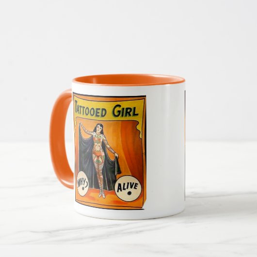 Tattooed Lady -  Circus Poster Mok (Voorkant links)