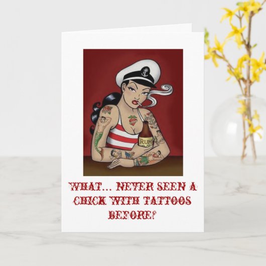 Tattooed Lady Kaart (Gele Bloem)