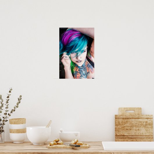 Tattooed Model - Ashley Lynn Poster (Keuken)