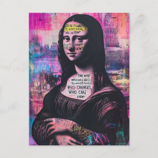 Tattooed Mona Lisa Mixed Media Collage Briefkaart (Voorkant)