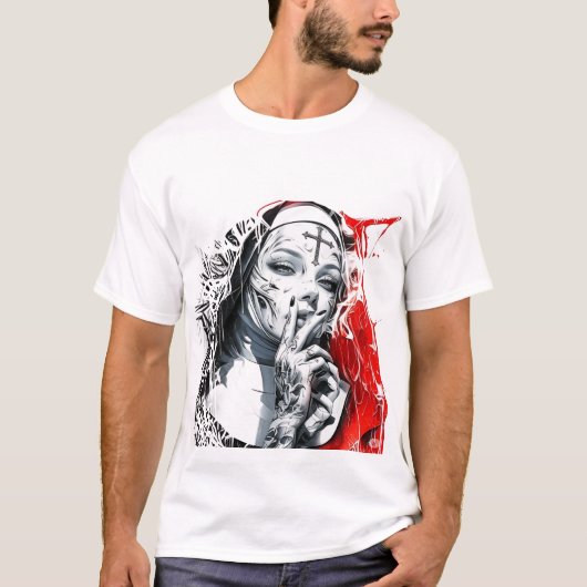 Tattooed Nun Graffiti Art  T-shirt (Voorkant)