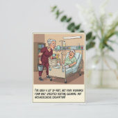 Tattooed Nurse Gives Patient Sponge Bath Get Well Briefkaart (Staand voorkant)