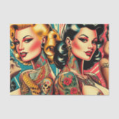 Tattooed Pin-up Meisjes Tissuepapier (Voorkant)