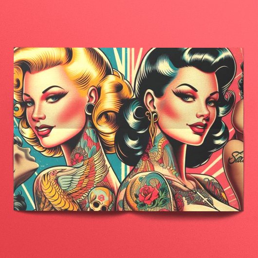 Tattooed Pin-up Meisjes Tissuepapier