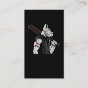 Tattooed Pitbull Dog Dad Love mama Visitekaartje