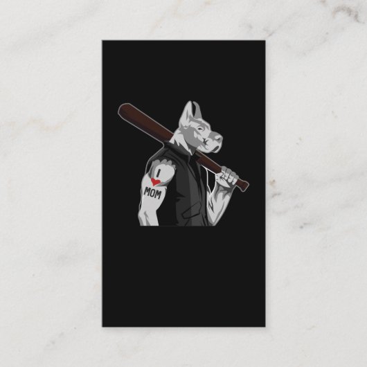 Tattooed Pitbull Dog Dad Love mama Visitekaartje (Voorkant)