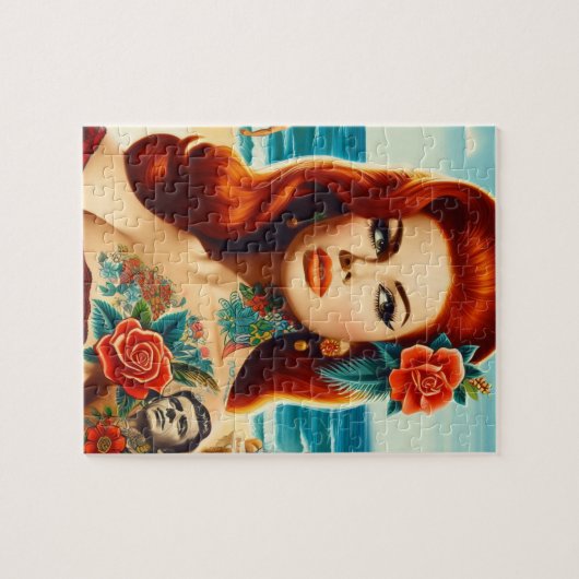 Tattooed Redhead Pin-up Legpuzzel (Horizontaal)