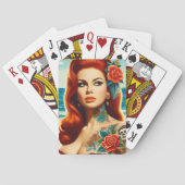 Tattooed Redhead Pin-up Pokerkaarten (Achterkant)