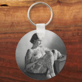Tattooed Sailor Girl  B&W foto Sleutelhanger (Voorkant)
