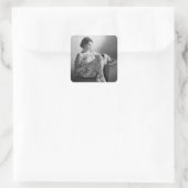 Tattooed Sailor Girl  B&W foto Vierkante Sticker (Tas)