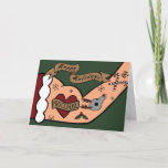 Tattooed Santa Card Feestdagen Kaart<br><div class="desc">Een vakantiekaart voor al je vrienden.</div>