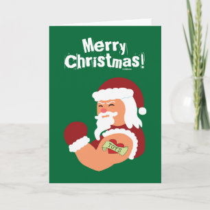 Tattooed Santa Feestdagen Kaart