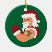 Tattooed Santa Keramisch Ornament (Voorkant)