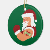 Tattooed Santa Keramisch Ornament (Links)