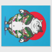 Tattooed Sumo Cat |Adorable Cat Cadeaupapier (Vlak)
