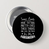 Tattooed tante ronde button 7,6 cm (Voorkant /achterkant)