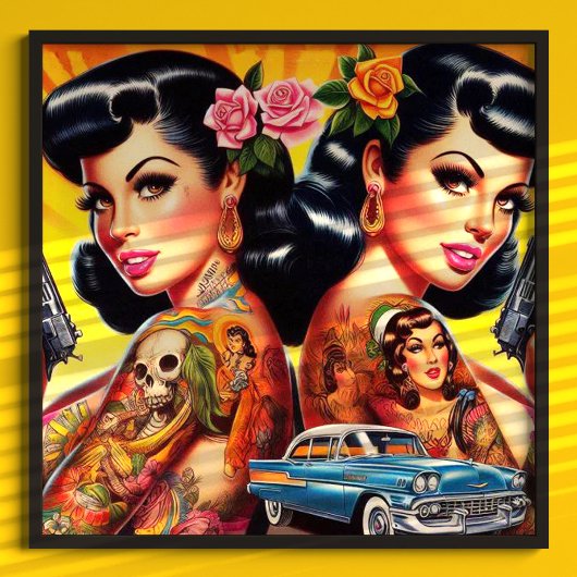 Tattooed Twins Pin-ups Poster