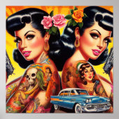 Tattooed Twins Pin-ups Poster (Voorkant)