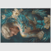 Tattooed Woman Dragon Fantasy Tissue Paper Tissuepapier (Voorkant)