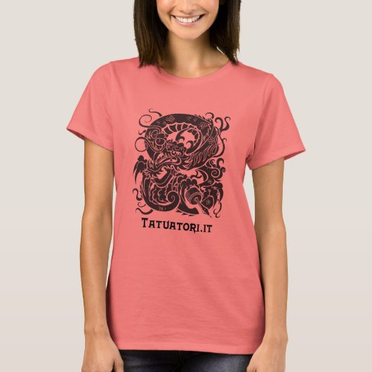 Tattooer Dragon BW T-shirt (Voorkant)