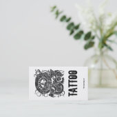 Tattooer Dragon BW Visitekaartje (Staand voorkant)