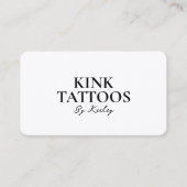 Tattooist Minimal Script Tattoo Artist White Visitekaartje (Voorkant)