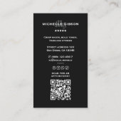 Tattooist Minimal Tattoo Artist Goth Teal  Visitekaartje (Achterkant)