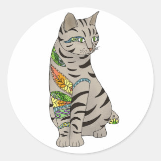 Tattookatze ronde sticker
