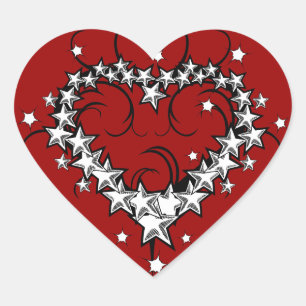 tattoos_008(1) ZWARTE WITTE RODE VERLICHTE TATTOO  Hart Sticker