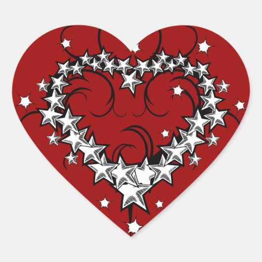 tattoos_008(1) ZWARTE WITTE RODE VERLICHTE TATTOO Hart Sticker (Voorkant)