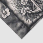  Tattoos anker met Bloemen Decoupage Papier (Detail)