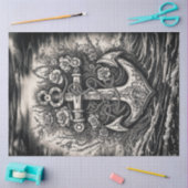  Tattoos anker - zwart-wit decoupage Tissuepapier (Craft)