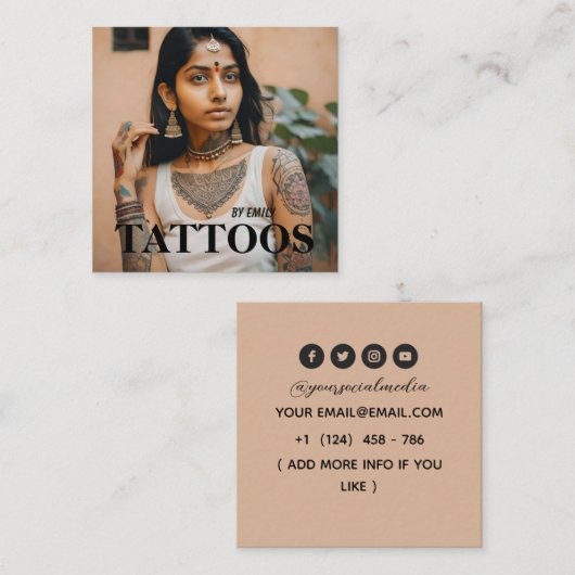 Tattoos Artist Graphic Visitekaartje (Voorkant / Achterkant)