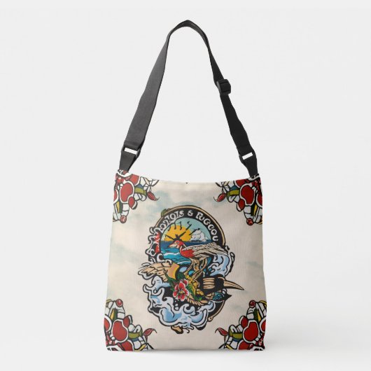  Tattoos Crossbody Bag - Retro Ink Art Design Crossbody Tas (Voorkant)