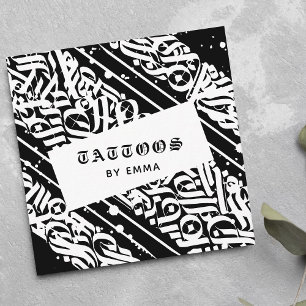Tattoos door Jouw naam exotische antieke kalligraf Vierkante Visitekaartje